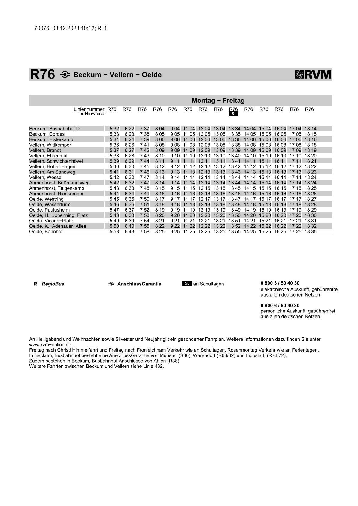  R76 Oelde - Vellern - Beckum