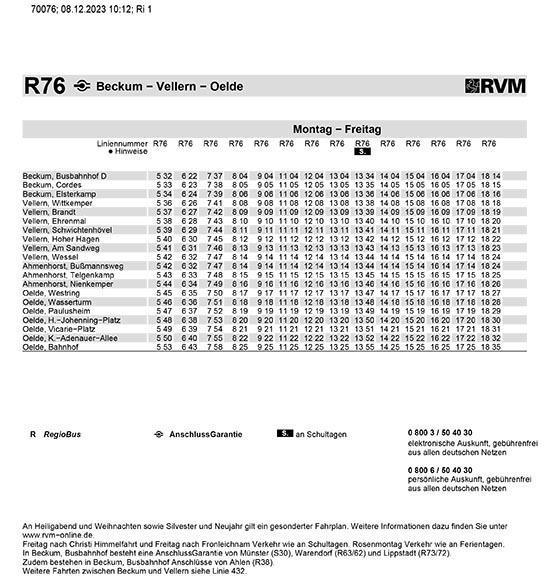  R76 Oelde - Vellern - Beckum