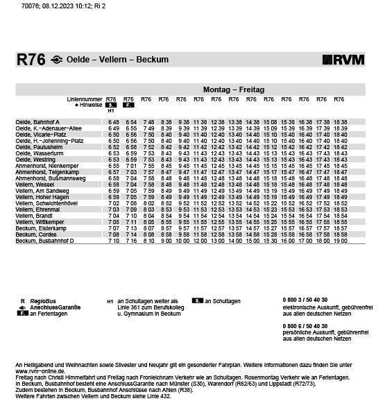  R76 Oelde - Vellern - Beckum