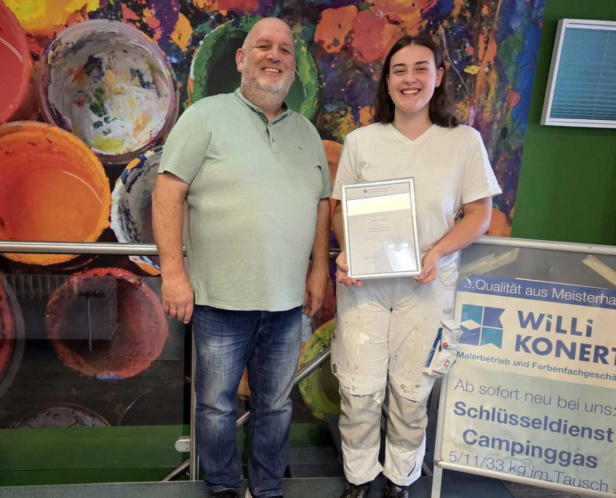 Malerbetrieb Konert: Sophia Paschedag ist Innungsbeste Malerbetrieb Konert: Sophia Paschedag ist Innungsbeste