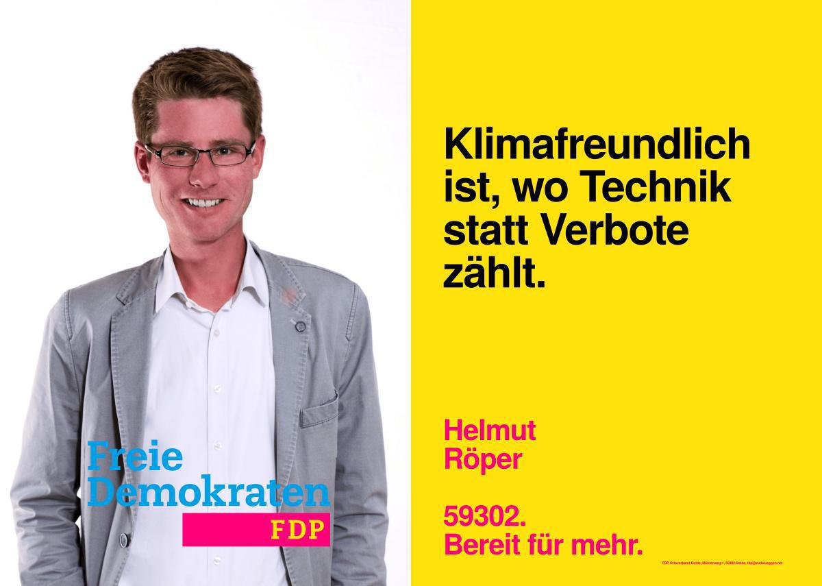 FDP Oelde - unser Kandidat für den Wahlbezirk 9 (Edith-Stein-Schule II):Helmut Röper FDP Oelde - unser Kandidat für den Wahlbezirk 9 (Edith-Stein-Schule II):Helmut Röper