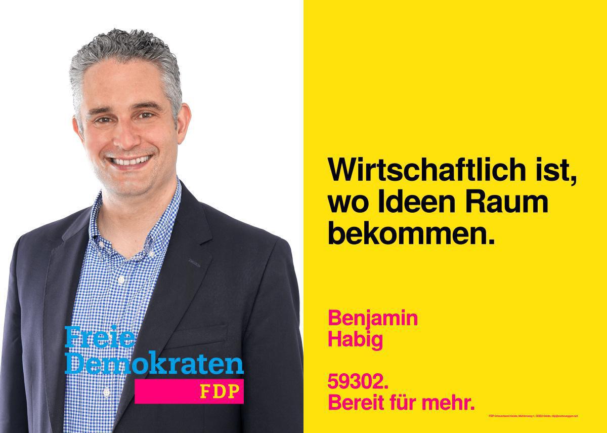 FDP Oelde - unser Kandidat für den Wahlbezirk 12 (Kolpinghaus): Benjamin Habig FDP Oelde - unser Kandidat für den Wahlbezirk 12 (Kolpinghaus): Benjamin Habig