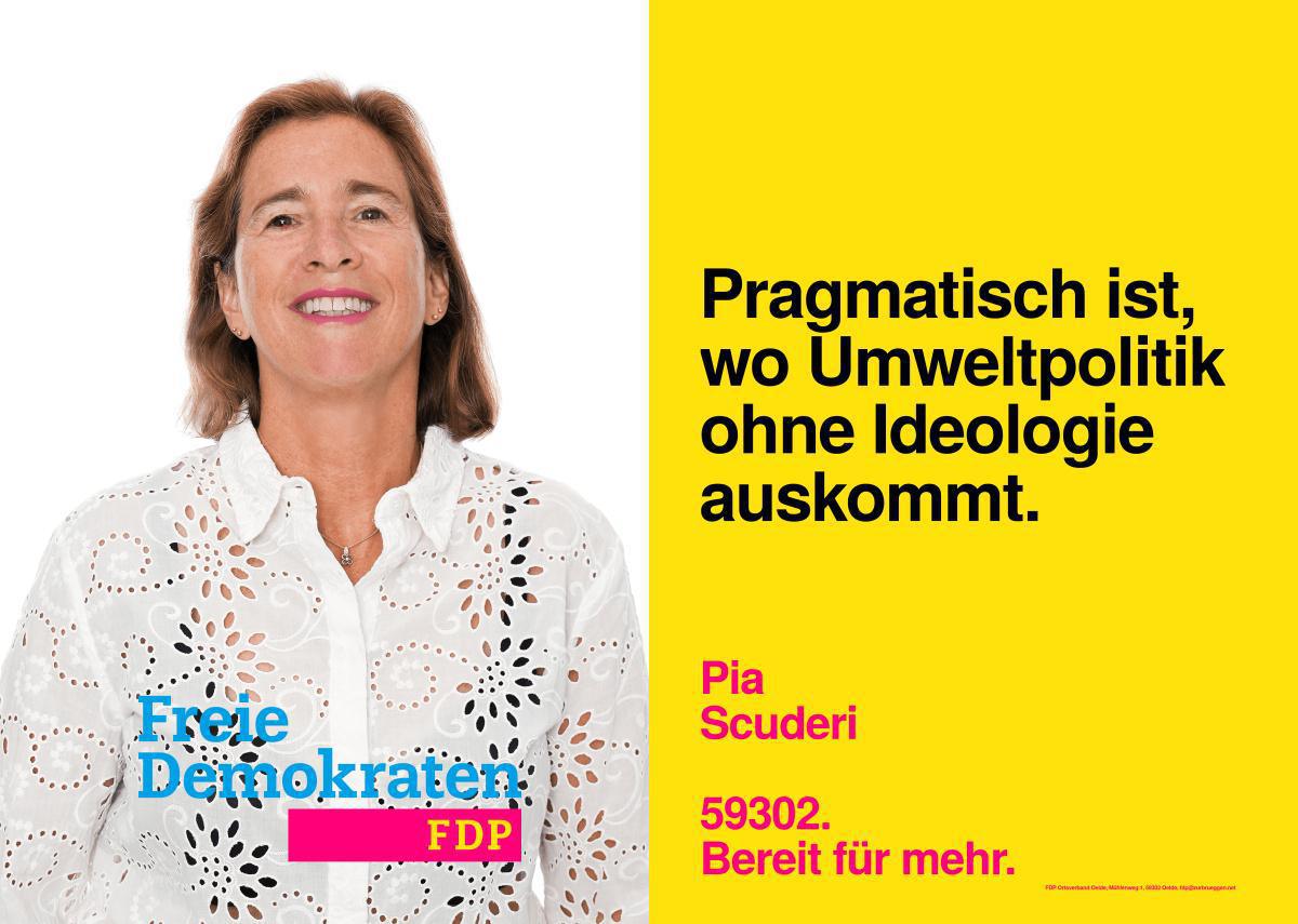 FDP Oelde - unsere Kandidatin für den Wahlbezirk 13 (Gottfriedheim I): Pia Scuderi FDP Oelde - unsere Kandidatin für den Wahlbezirk 13 (Gottfriedheim I): Pia Scuderi