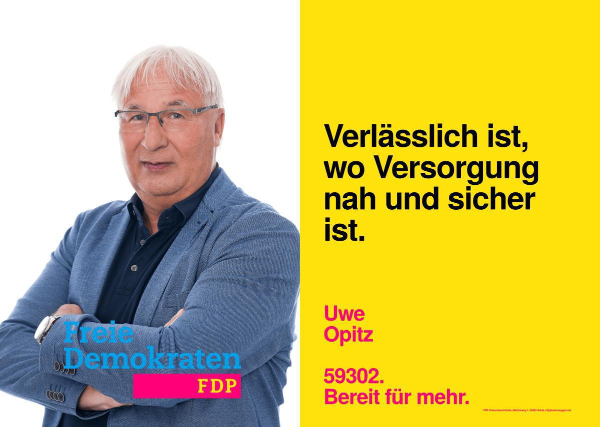 FDP Oelde - unser Kandidat für den Wahlbezirk 16 (Ludgerusheim): Uwe Opitz FDP Oelde - unser Kandidat für den Wahlbezirk 16 (Ludgerusheim): Uwe Opitz