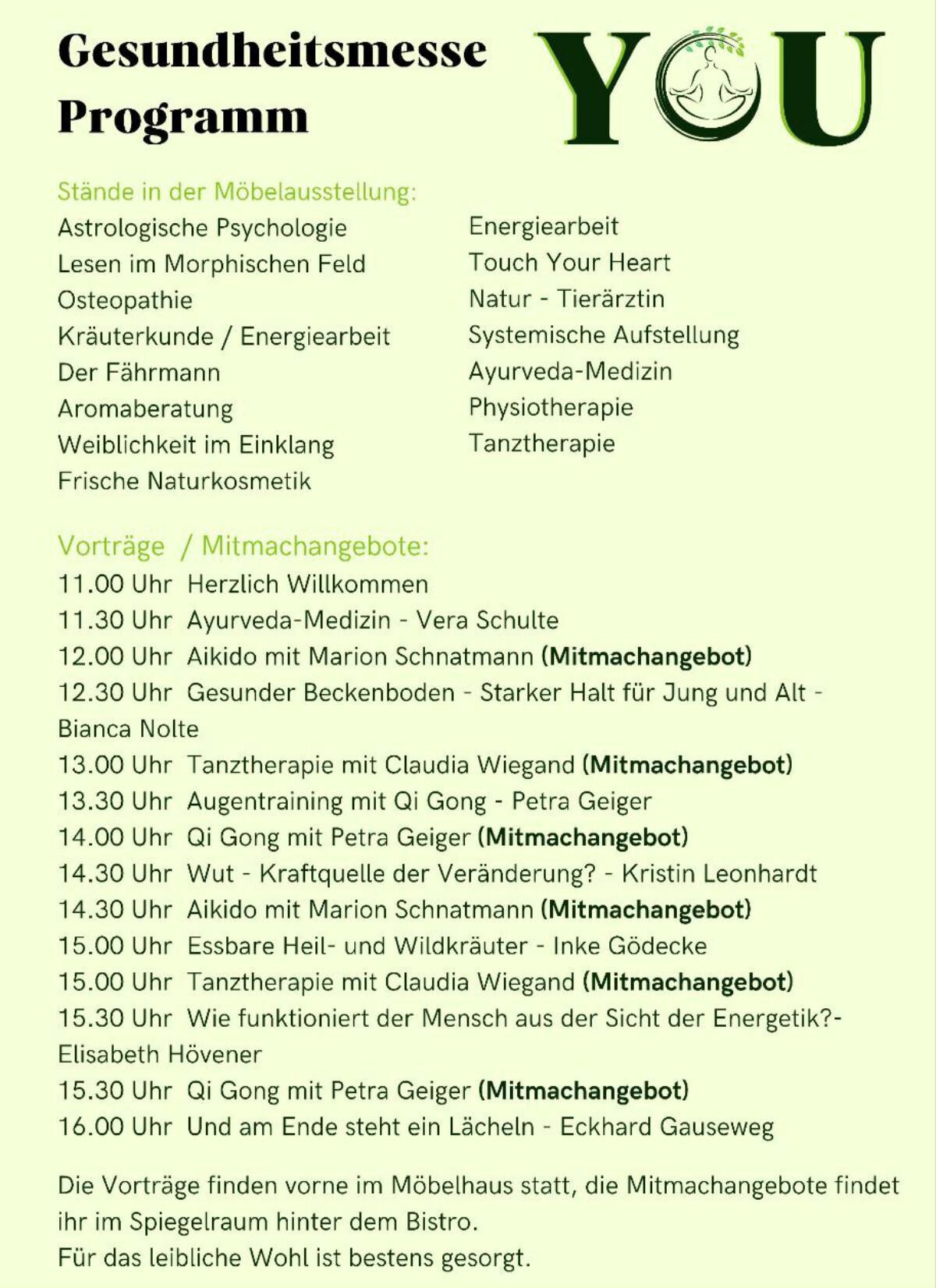 Rosa Fibich auf der Gesundheitsmesse You in Rietberg Rosa Fibich auf der Gesundheitsmesse You in Rietberg