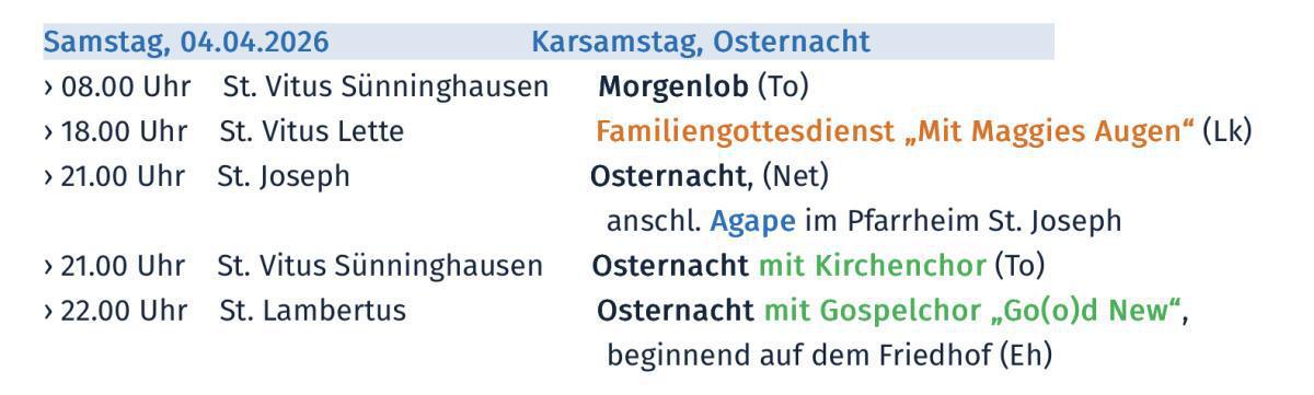 Oster-Gottesdienst | Katholisch in Oelde