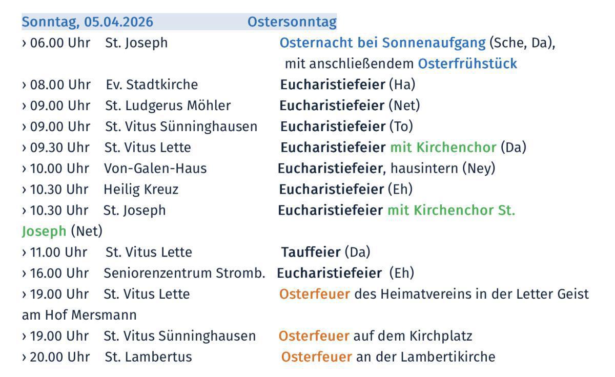 Ostersonntag-Gottesdienst | Katholisch in Oelde