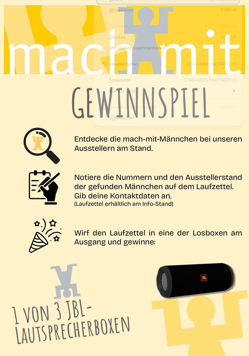 Kleine mach-mit-Männchen suchen und JBL-Box gewinnen
