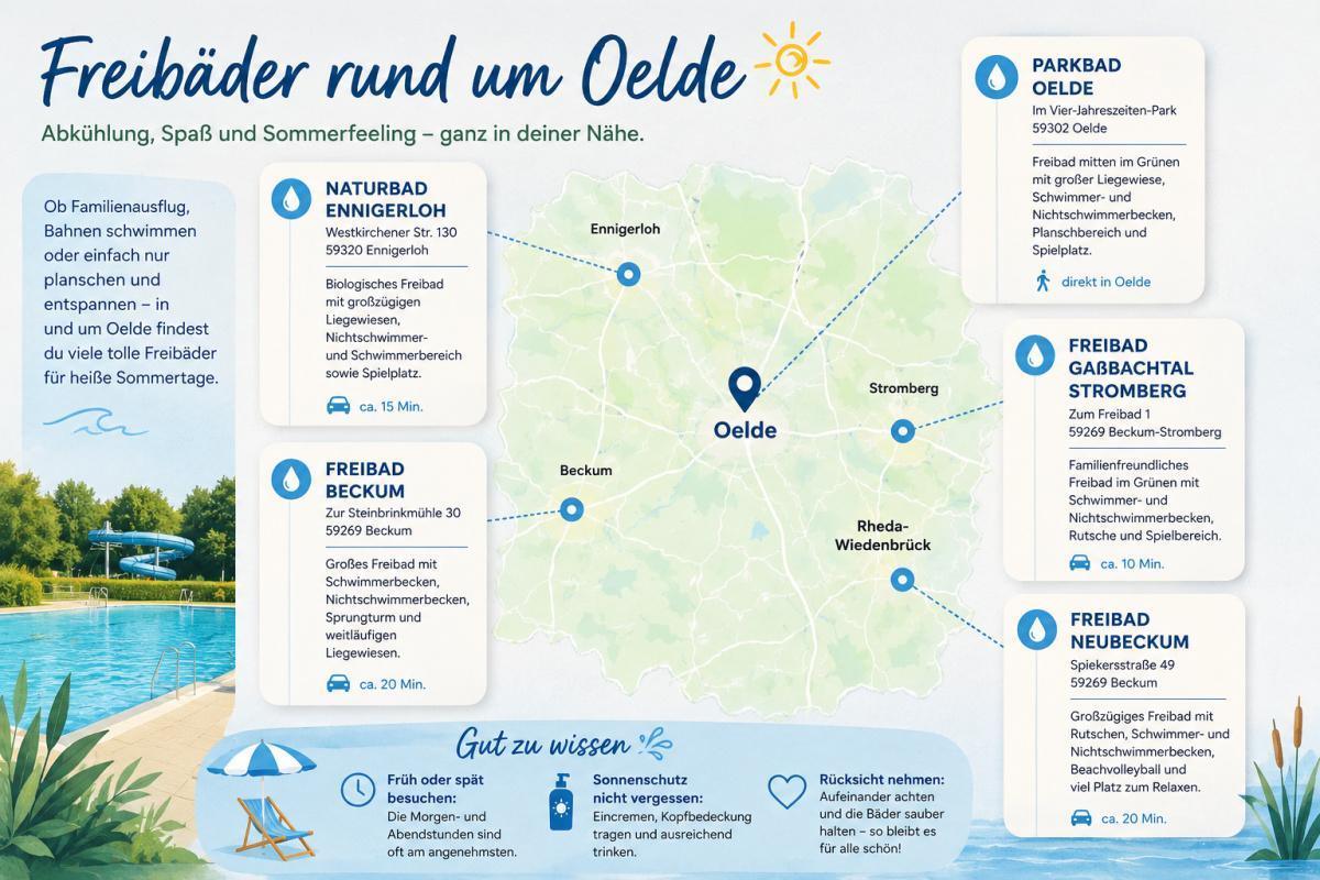 Heiße Tage, coole Orte: Ausflugstipps für Oelde und die Region