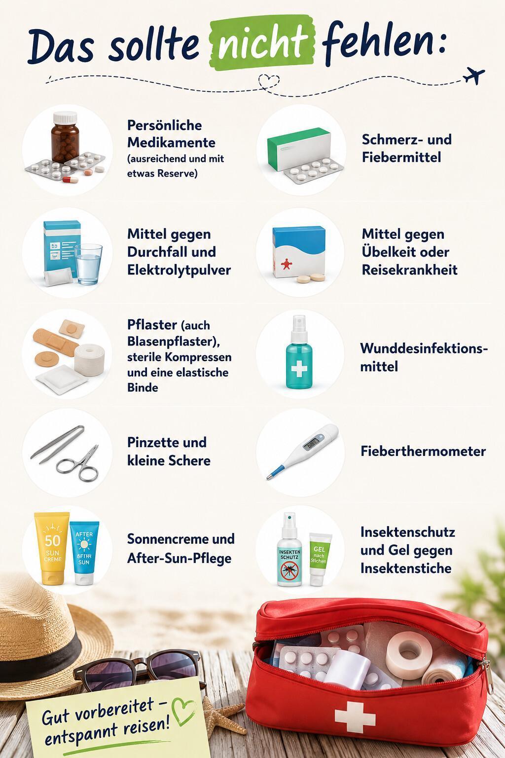 Reiseapotheke – hoffentlich umsonst gepackt