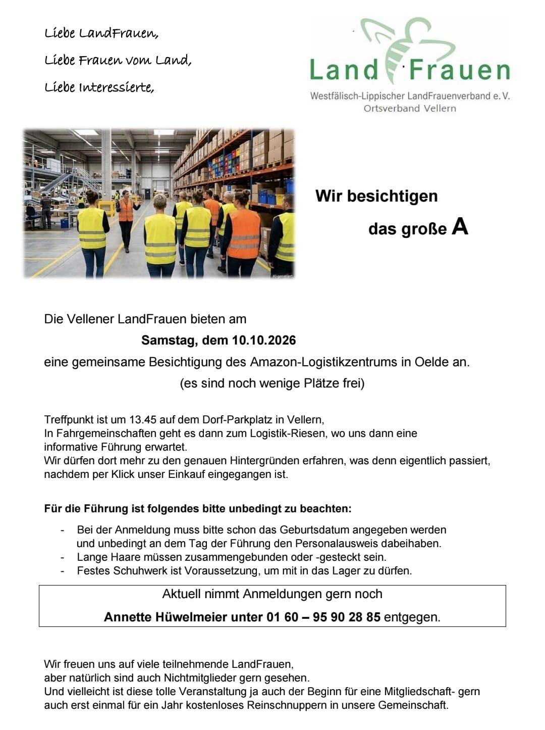 Landfrauen Vellern - Wir besichtigen das große "A"