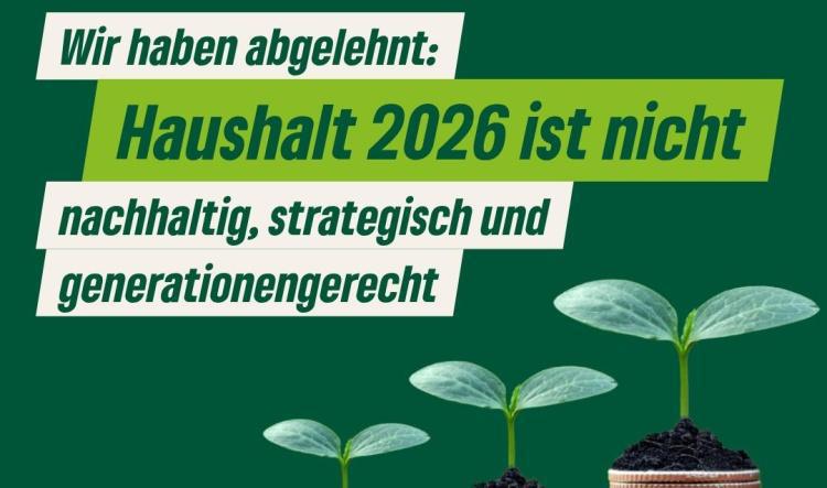 Grüne lehnen Haushalt 2026 ab - Der Kompass in Richtung Nachhaltigkeit ist verloren gegangen