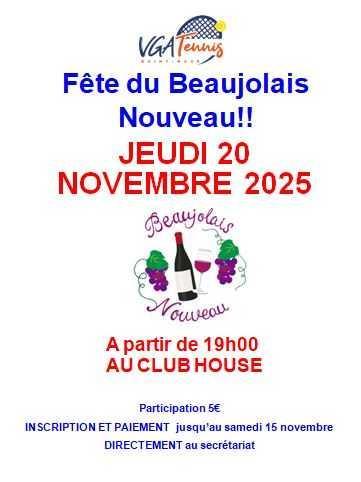 Soirée Beaujolais Nouveau - jeudi 20 novembre - ANNULÉ