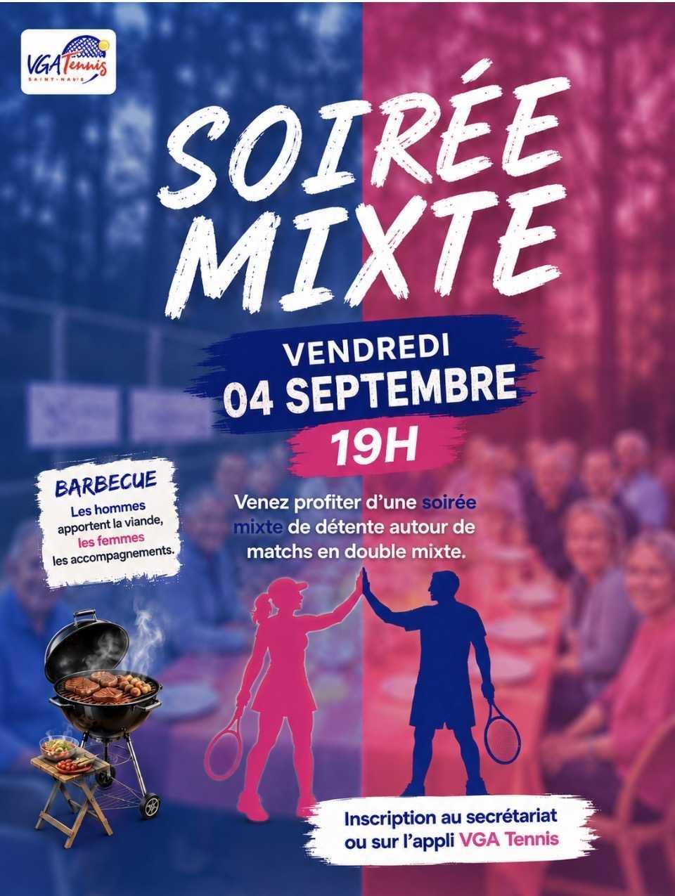 soirée Barbecue - Match en double Mixte soirée Barbecue - Match en double Mixte