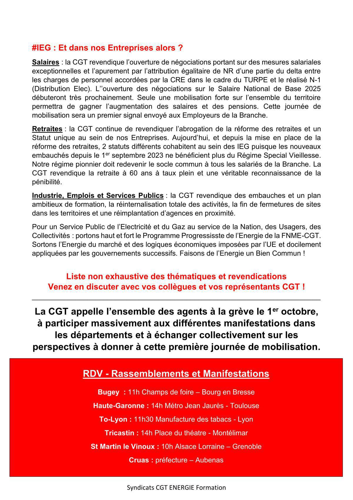 Appel à la grève, le 1er Octobre on se mobilise pour les salaires, les retraites les services publics et l'industrie !
