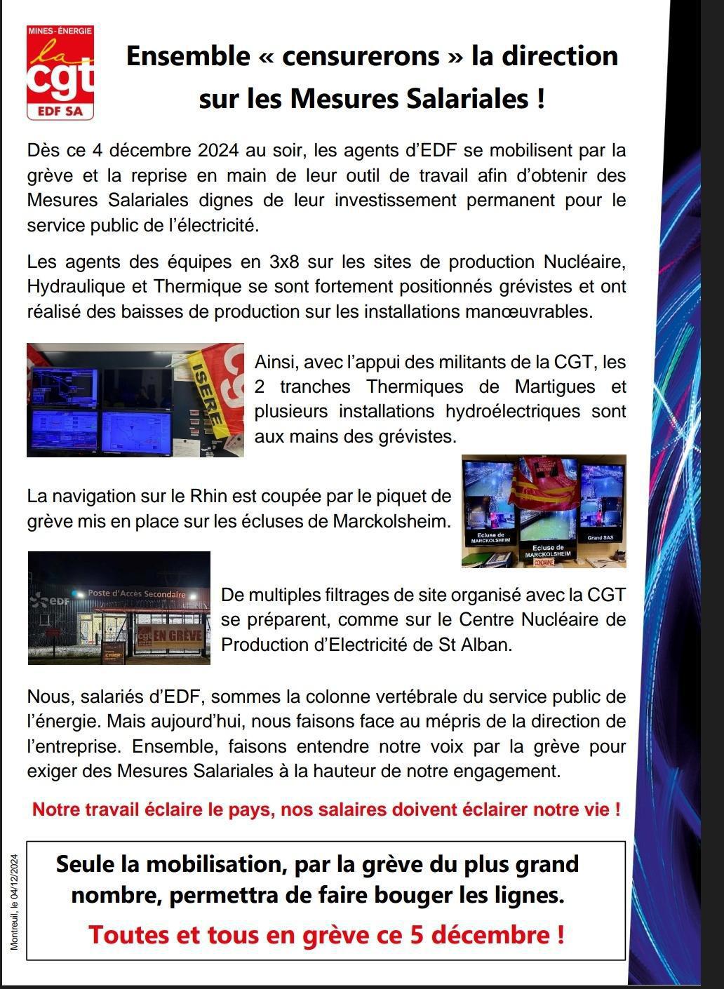Mesures salariales : censurons la direction !