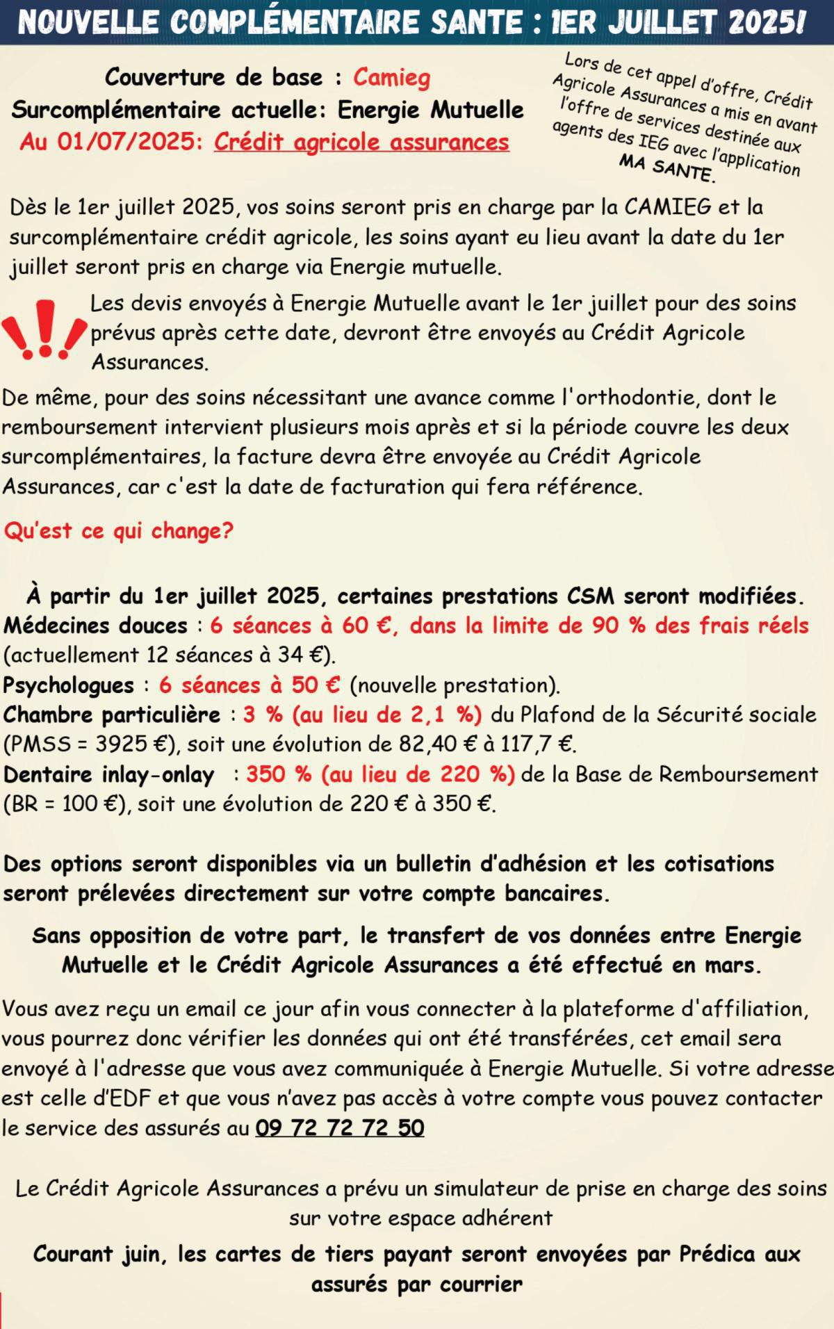 Changement de surcomplémentaire, quelles nouveautés?