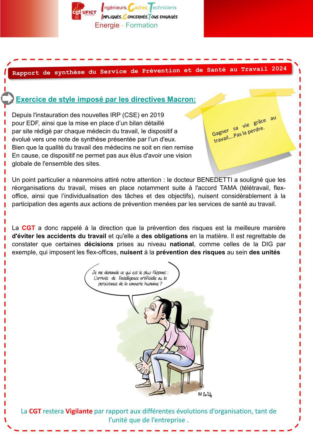Compte rendu CGT du CSE UFPI du 13 mai 2025