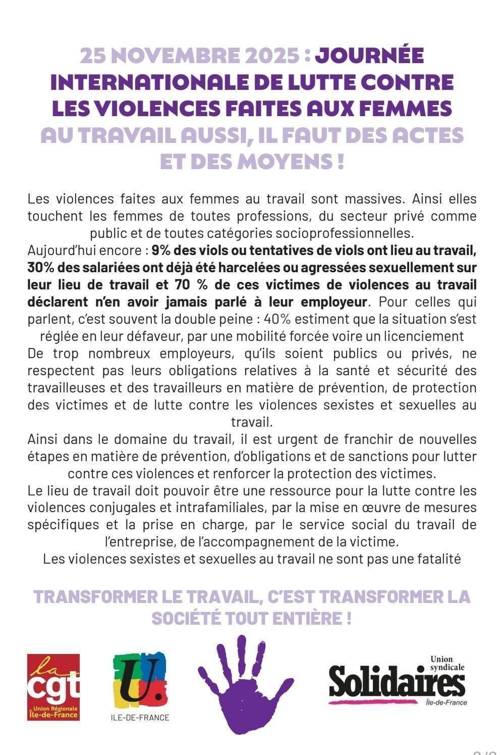 Lutte contre les violences faites aux femmes !