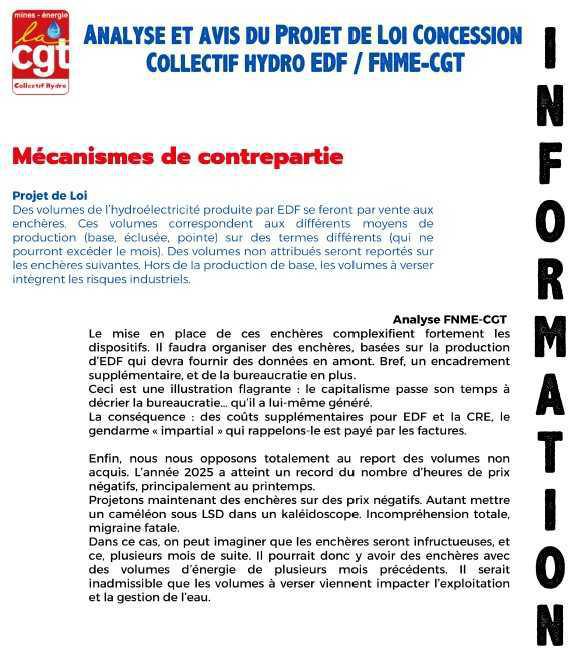 Analyse et avis projet de loi concession Hydro