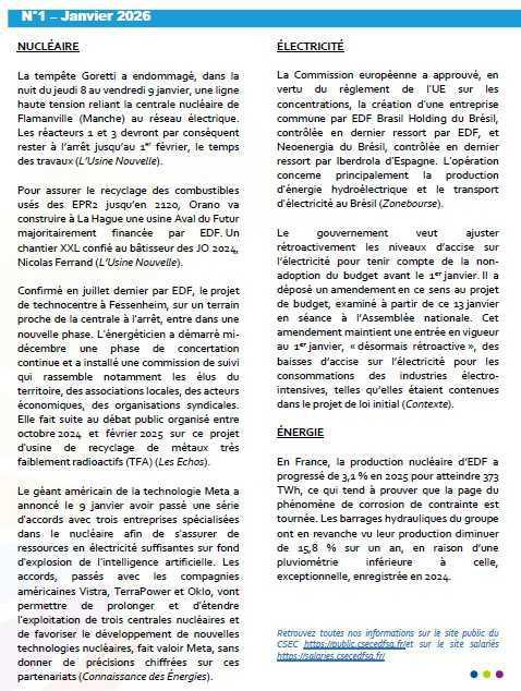 Les brèves CSEC janvier 2026