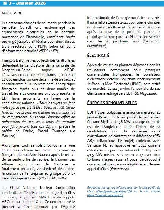 Les brèves CSEC janvier 2026