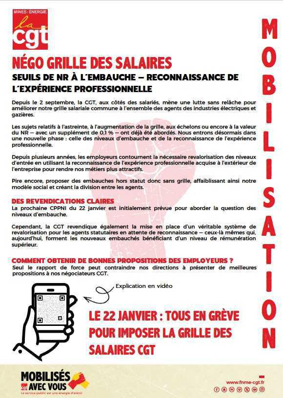 Le 22 janvier, tous en grève pour imposer la grille de salaires CGT!