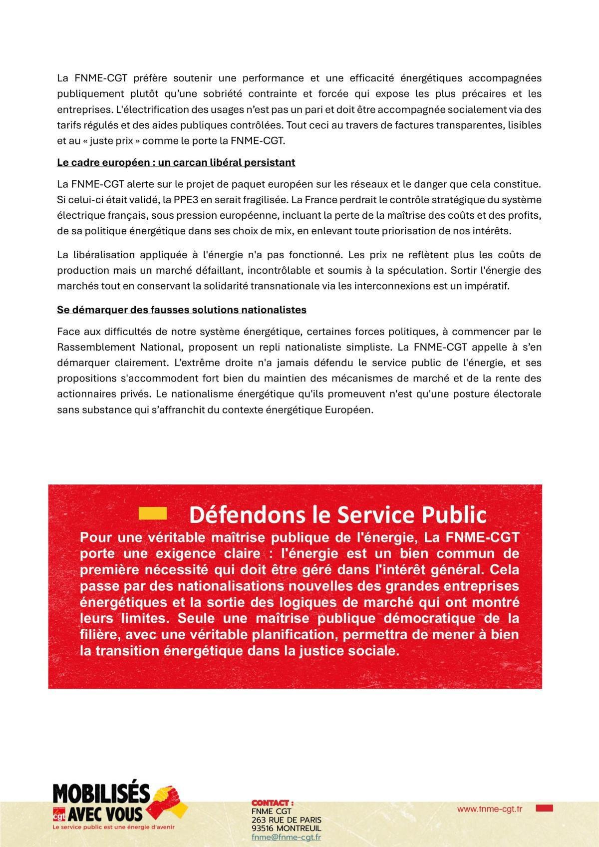 PPE3 : une programmation nécessaire mais contestée par la FNME‑CGT PPE3 : une programmation nécessaire mais contestée par la FNME‑CGT
