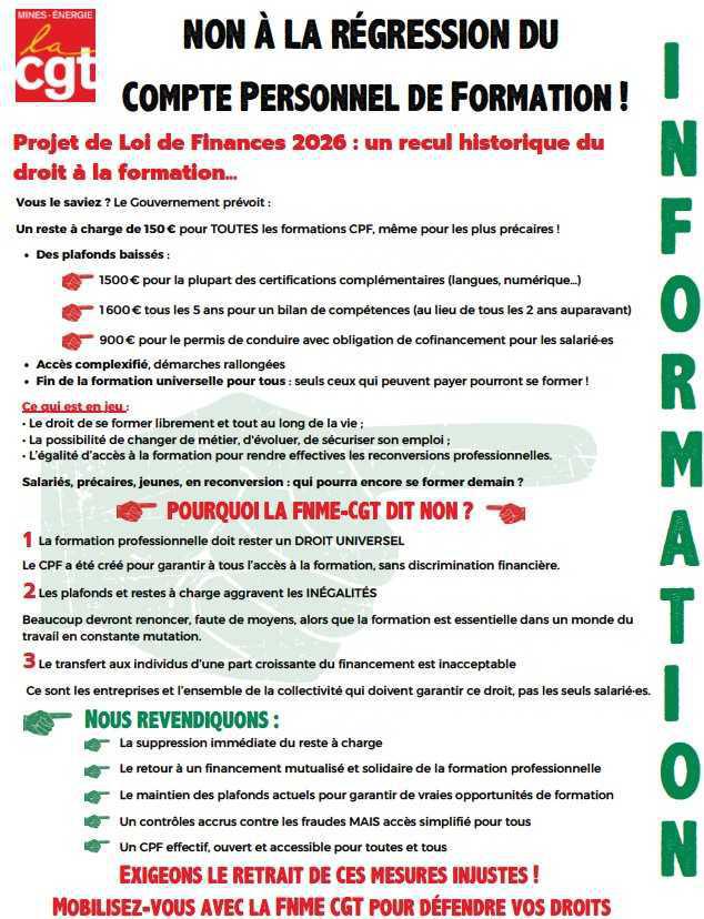 Non à la régression du Compte Personnel de Formation !