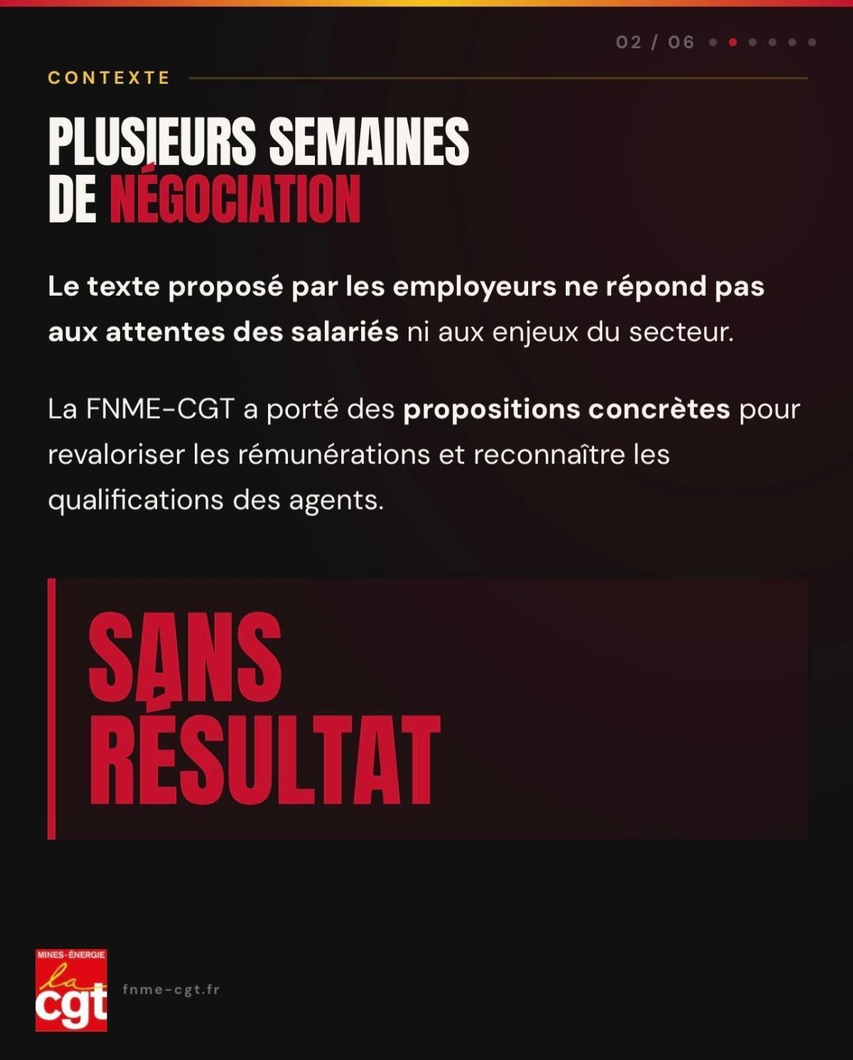 ⚡ Grille des salaires IEG : la FNME-CGT a consulté ses adhérents et fait le choix de ne pas signer l’accord proposé par les employeurs.