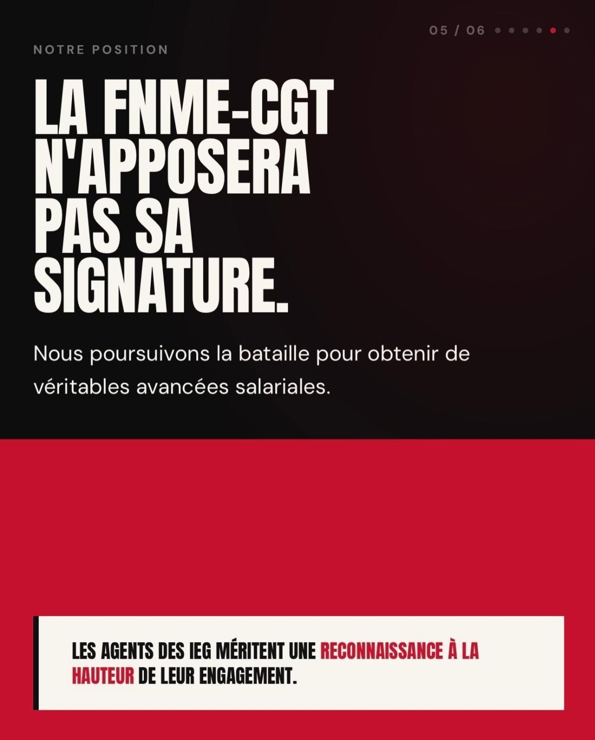 ⚡ Grille des salaires IEG : la FNME-CGT a consulté ses adhérents et fait le choix de ne pas signer l’accord proposé par les employeurs.