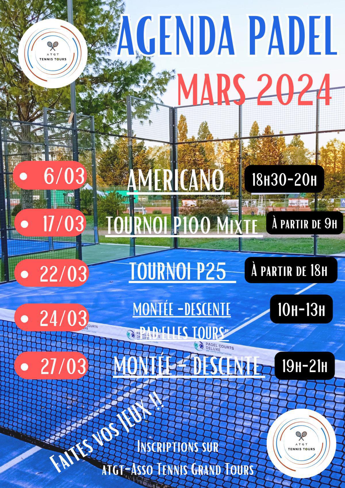 🔵 TOURNOI PADEL P100 MIXTE 🔵 🔵