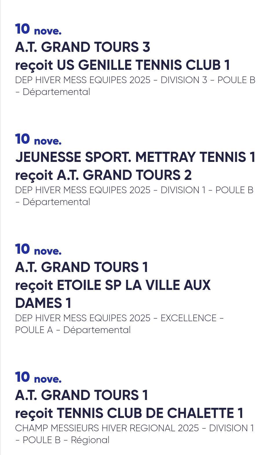 🎾 CHAMPIONNATS PAR ÉQUIPE D'HIVER 