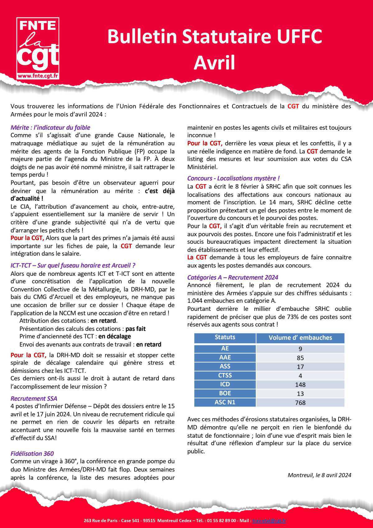 Bulletin Statutaire UFFC : Avril