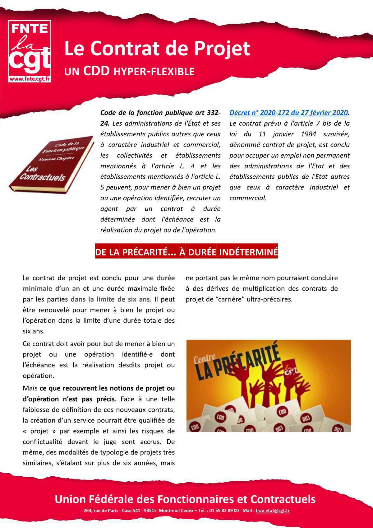FNTE : Le Contrat de Projet