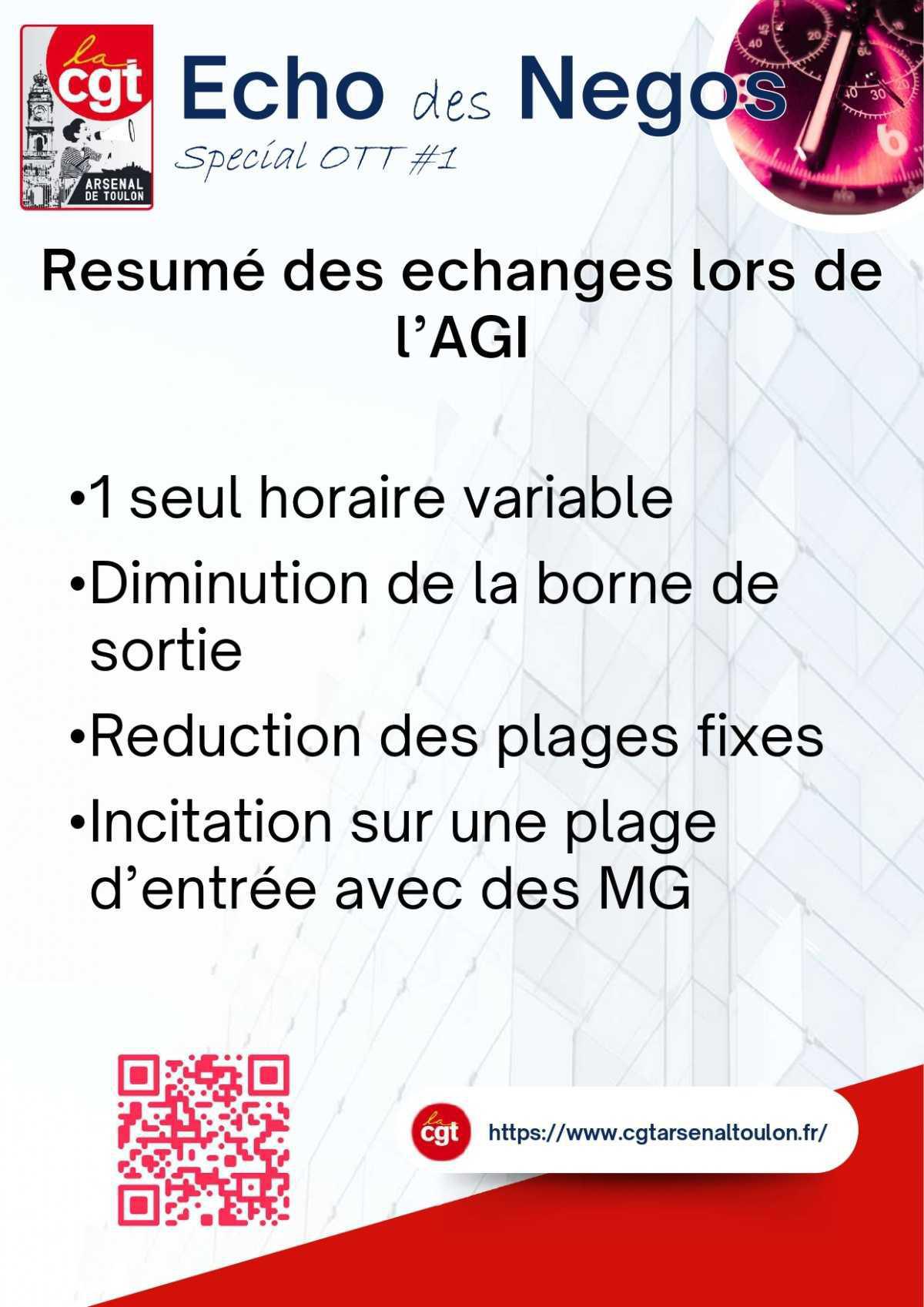 Echo des Négos + CR AGI