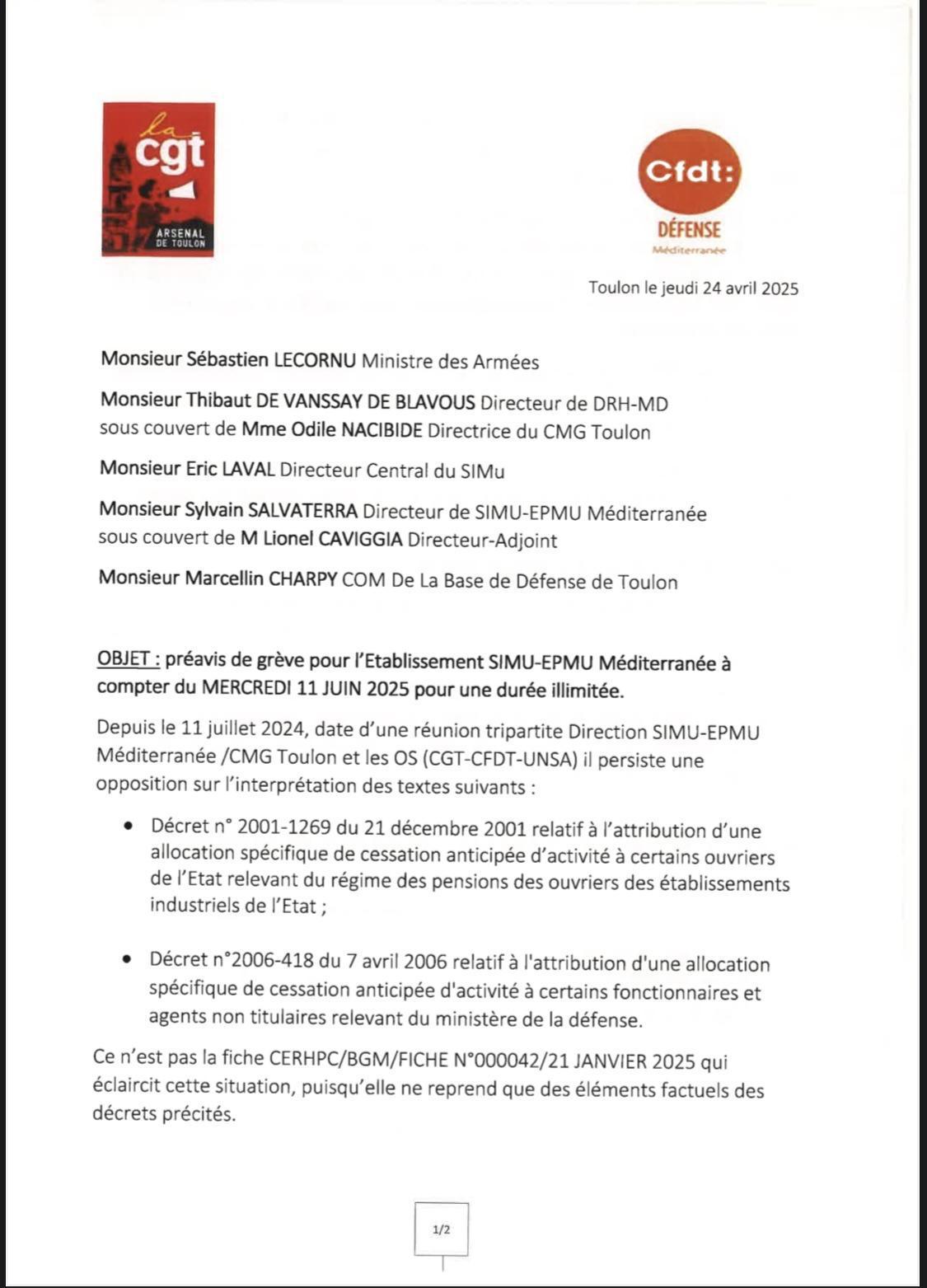 Préavis de grève : SIMu EPM Med