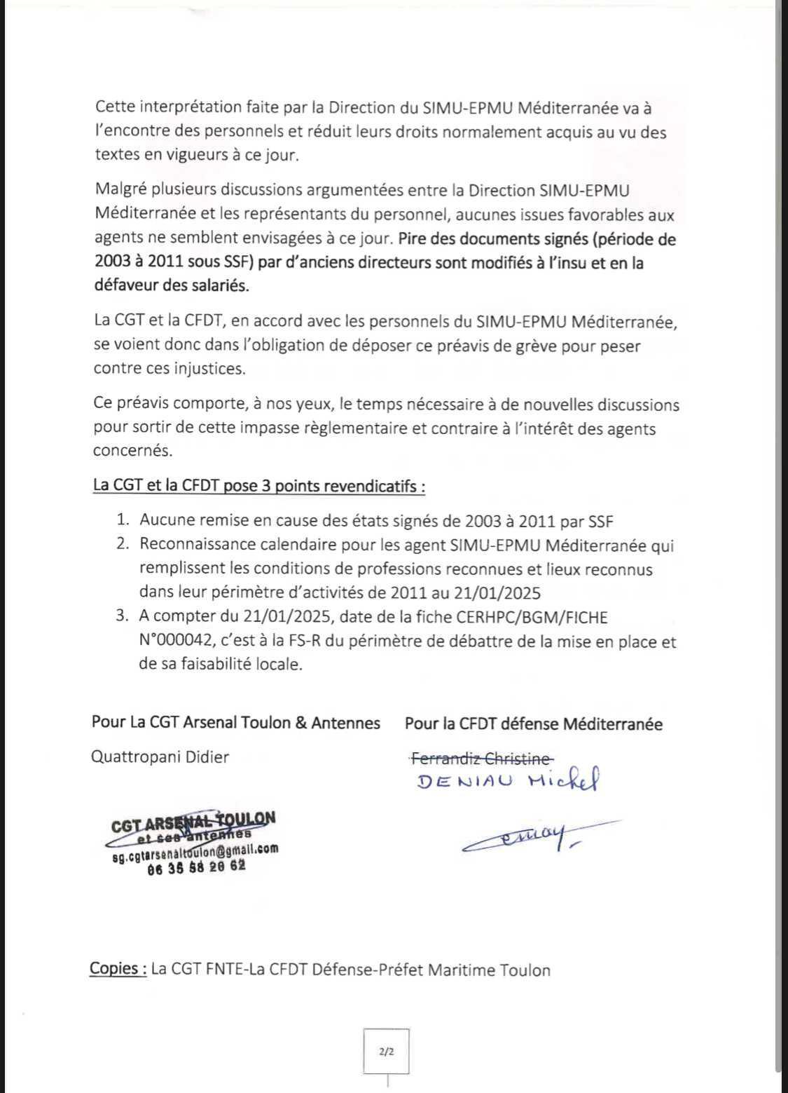 Préavis de grève : SIMu EPM Med