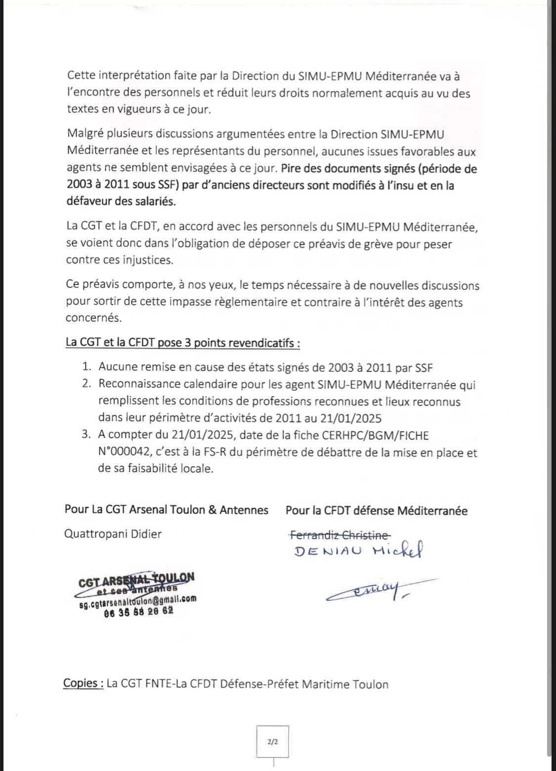 Préavis de grève : SIMu EPM Med Préavis de grève : SIMu EPM Med