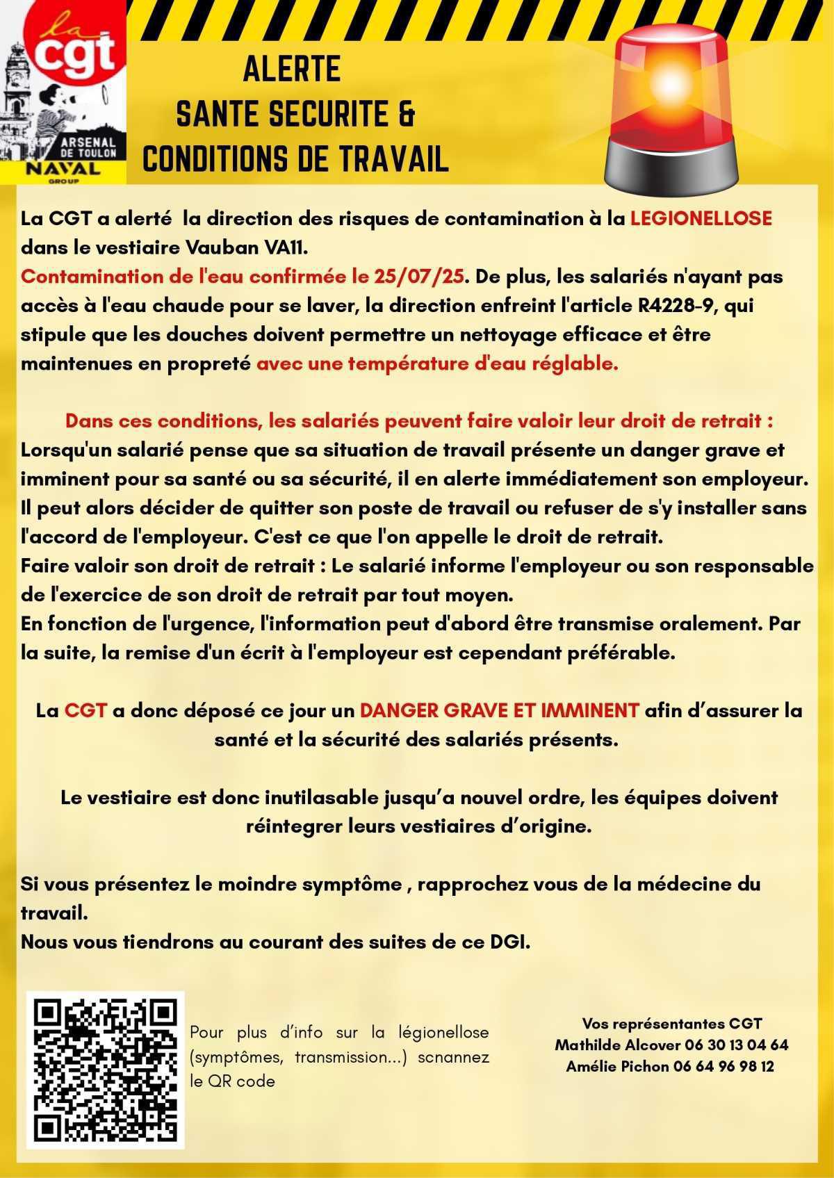 Alerte santé sécurité & conditions de travail 