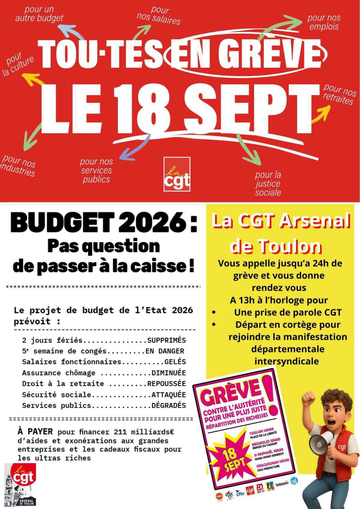 Grève et manifestation du 18 septembre !