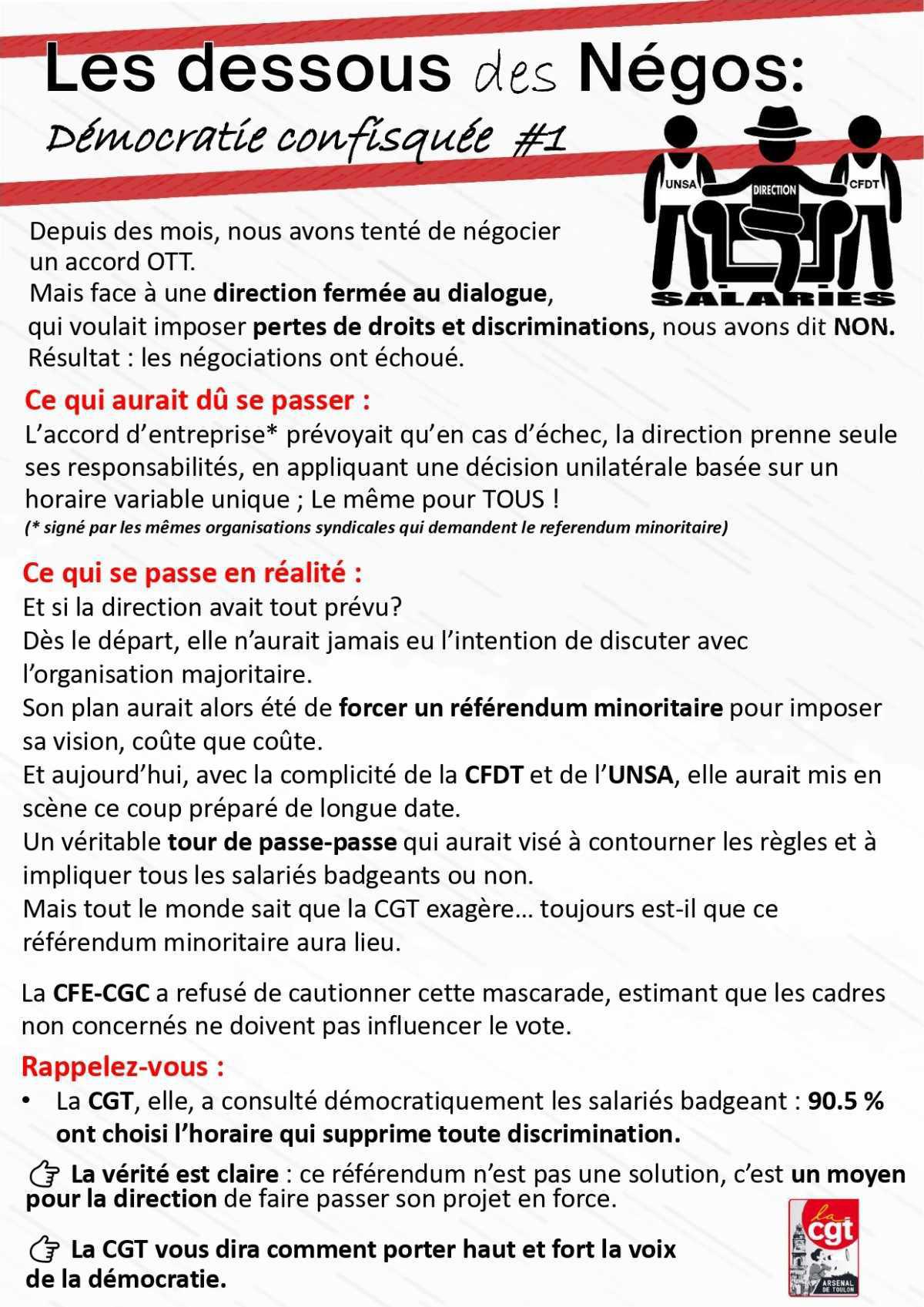 Les dessous des négos: Démocratie confisqué #1