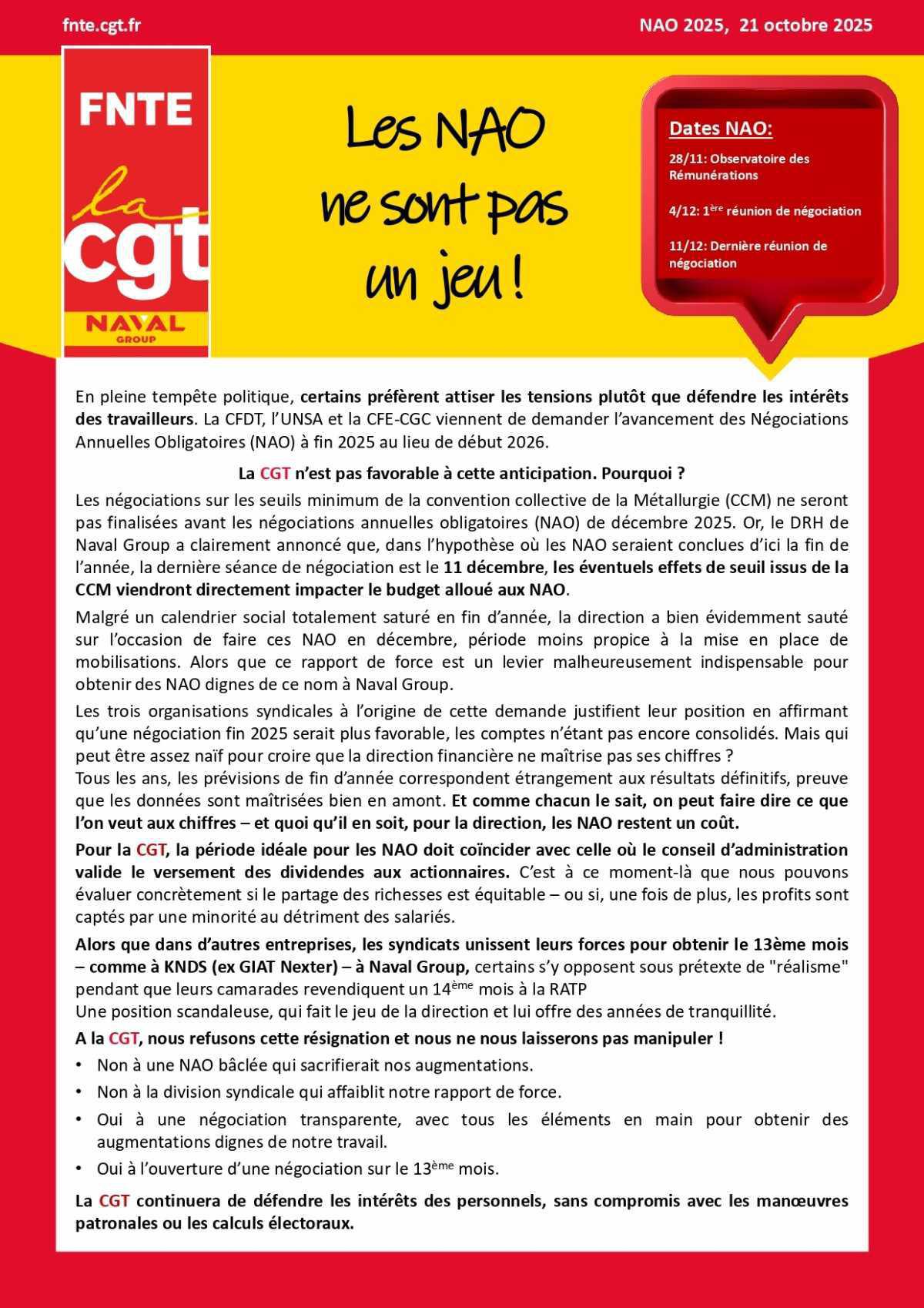 Les NAO ne sont pas un jeu!