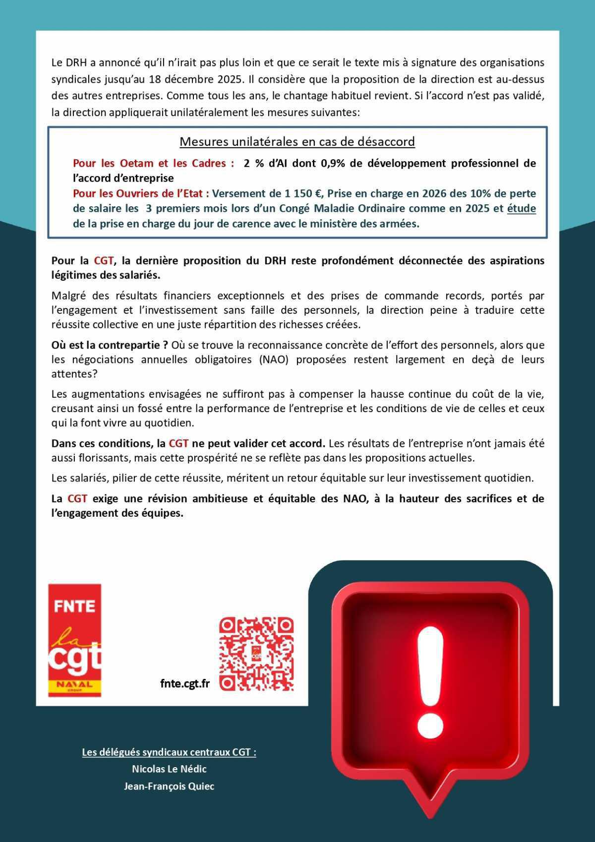 NAO : compte rendu du 11 décembre 