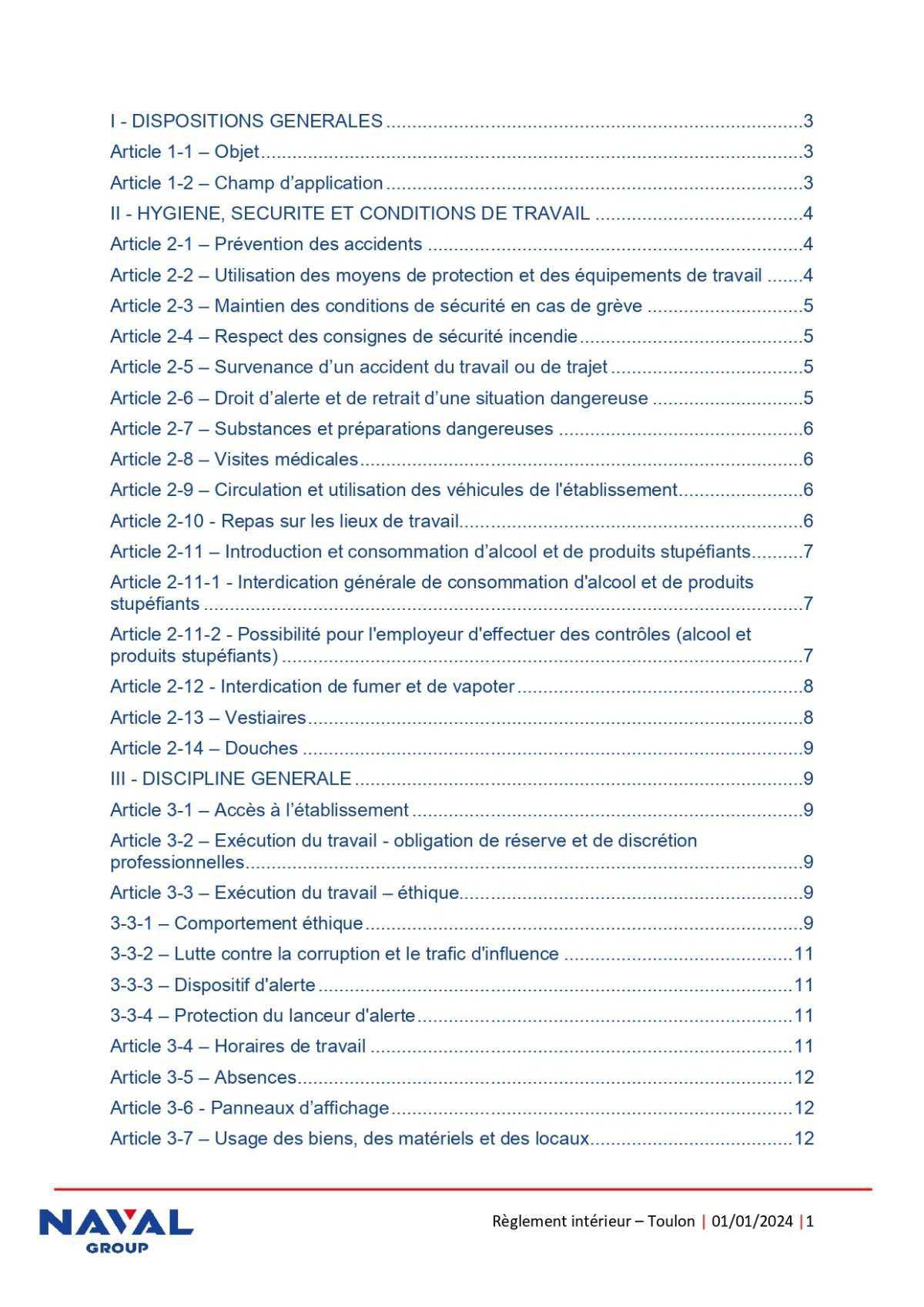 Règlement intérieur