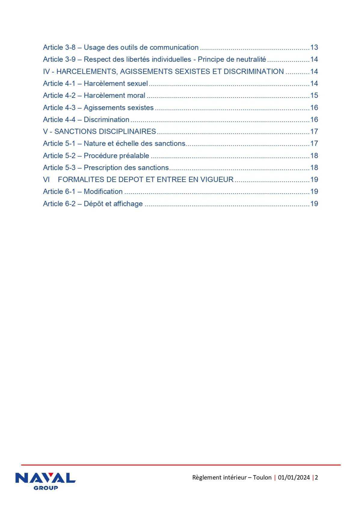 Règlement intérieur