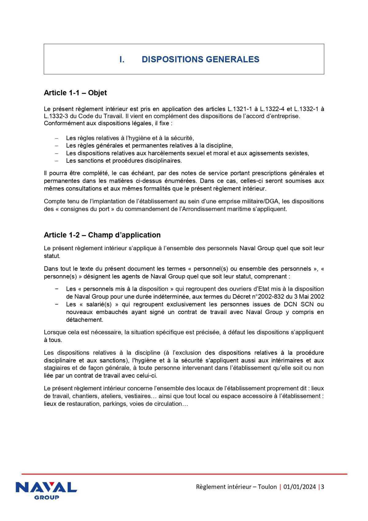 Règlement intérieur