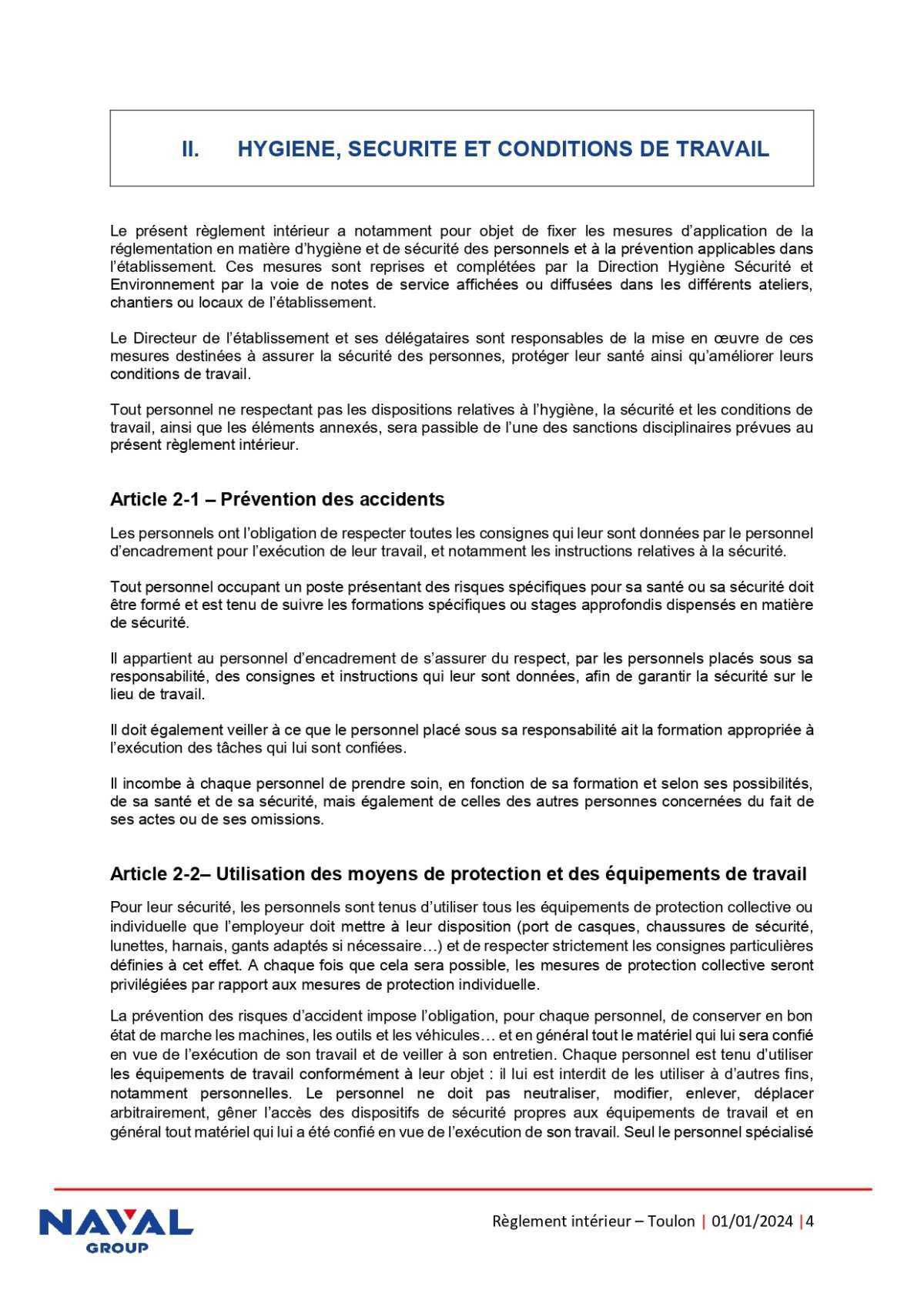 Règlement intérieur