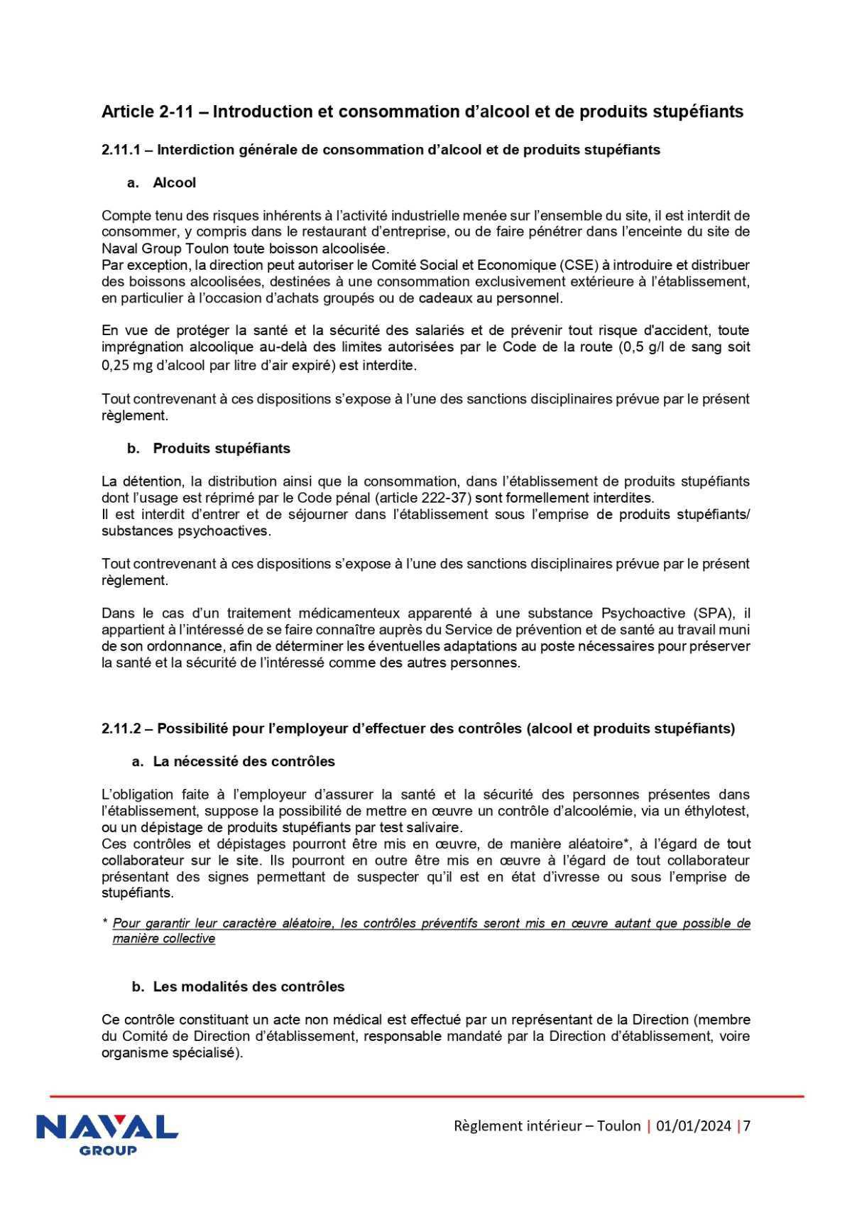 Règlement intérieur