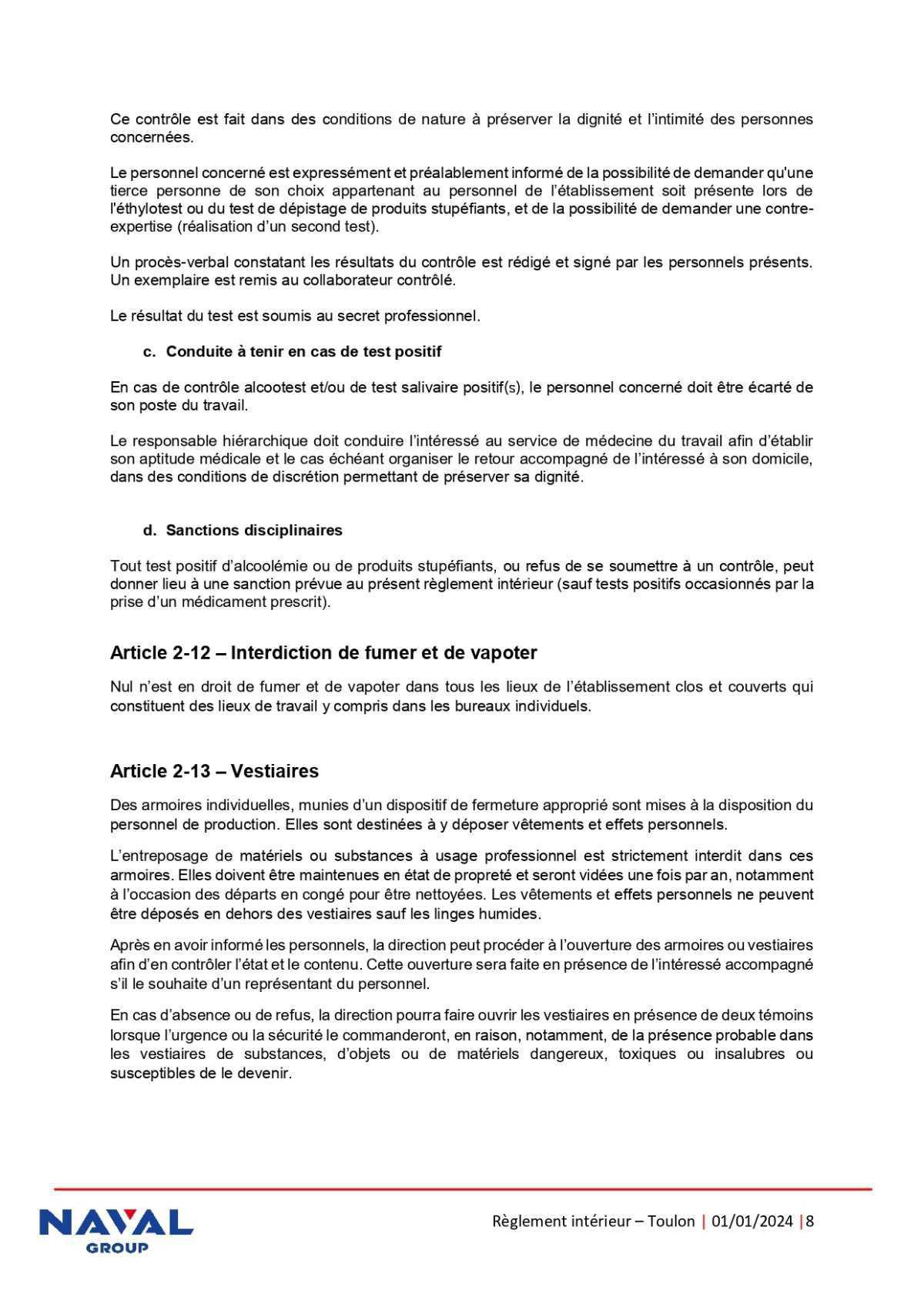 Règlement intérieur